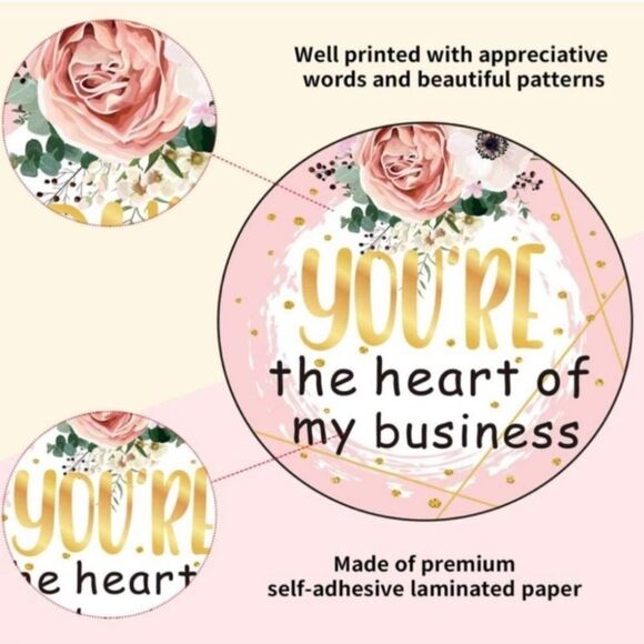 variety pack of thank you stickers | Shipping Supplies for small business 1" - Picture 4 of 4